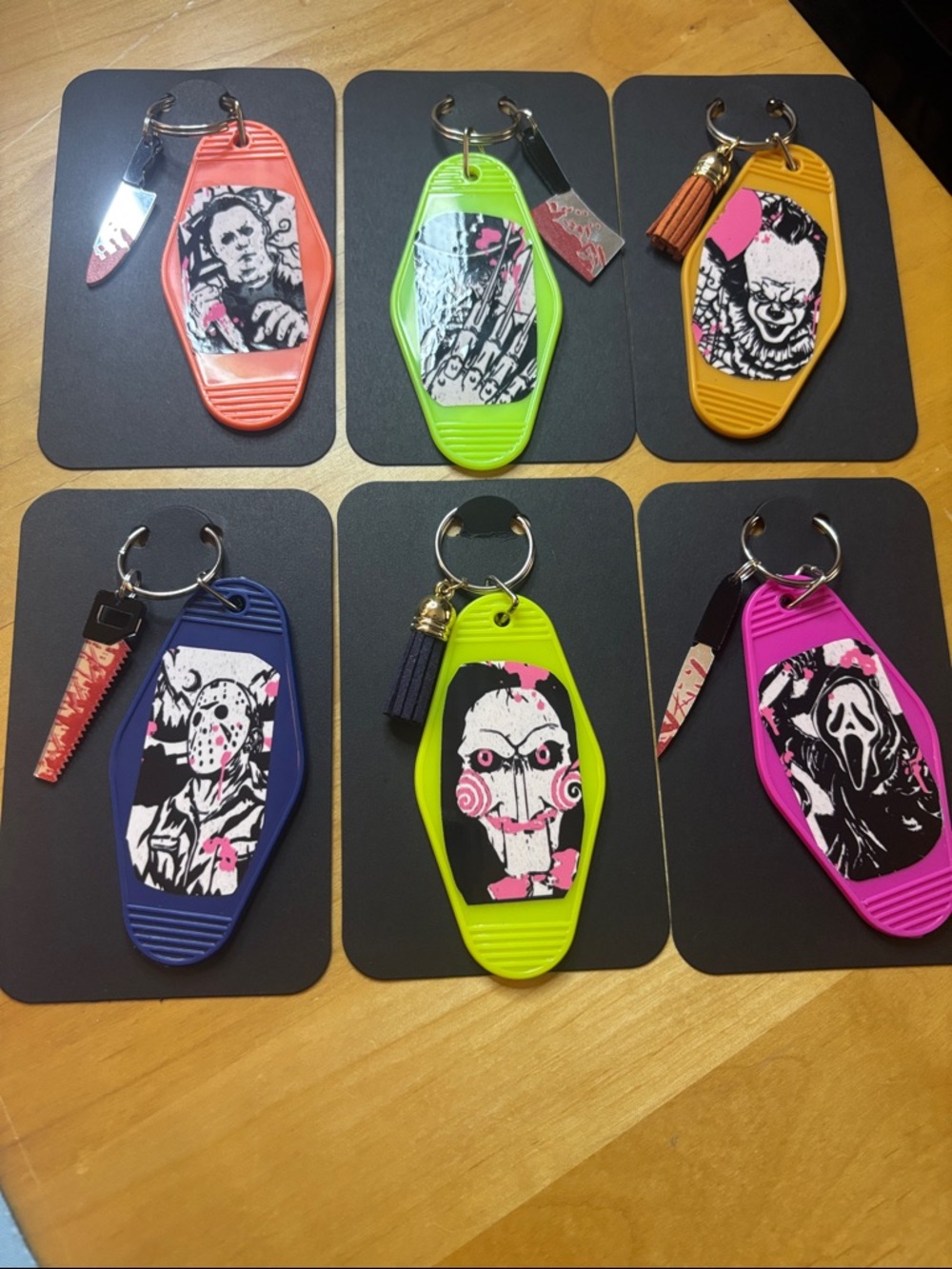 Horror Fandom Vibes Handcrafted Motel Keychains - Pick One